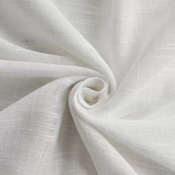 imageFY FIBER HOUSE Woven Faux Linen Semi Sheer Curtains for Living Room and BedroomWindow Drapes Light Filteringwith GrommetsSet of 2 Panels54 by 95InchIvory
