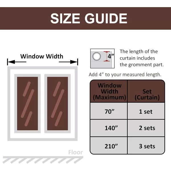 imageRoom Darkening Curtains for Bedroom and Living RoomThermal Insulated Window Drapes with GrommetsBlackout Curtains 63 Inch Long 2 Panels BurgChocolate