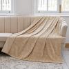 image:imageFY FIBER HOUSE Flannel Fleece Throw Blanket Super Soft Lightweight Microfiber with Stone Print for Couch 60X80 Beige
