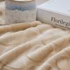 image:imageFY FIBER HOUSE Flannel Fleece Throw Blanket Super Soft Lightweight Microfiber with Stone Print for Couch 60X80 Beige