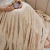 image:imageFY FIBER HOUSE Flannel Fleece Throw Blanket Super Soft Lightweight Microfiber with Stone Print for Couch 60X80 Beige