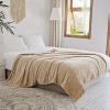 image:imageFY FIBER HOUSE Flannel Fleece Throw Blanket Super Soft Lightweight Microfiber with Stone Print for Couch 60X80 Beige