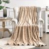 image:imageFY FIBER HOUSE Flannel Fleece Throw Blanket Super Soft Lightweight Microfiber with Stone Print for Couch 60X80 Beige