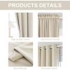 image:imageFY FIBER HOUSE Luxury Velvet Blackout Vintage Curtains Thermal Insulated Rod Pocket Drapes for Bedroom Living Room Office Nursery 52x108 Inch 1 Pair Dark GreenNew Beige