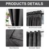 image:imageFY FIBER HOUSE Luxury Velvet Blackout Vintage Curtains Thermal Insulated Rod Pocket Drapes for Bedroom Living Room Office Nursery 52x108 Inch 1 Pair Dark GreenGrey