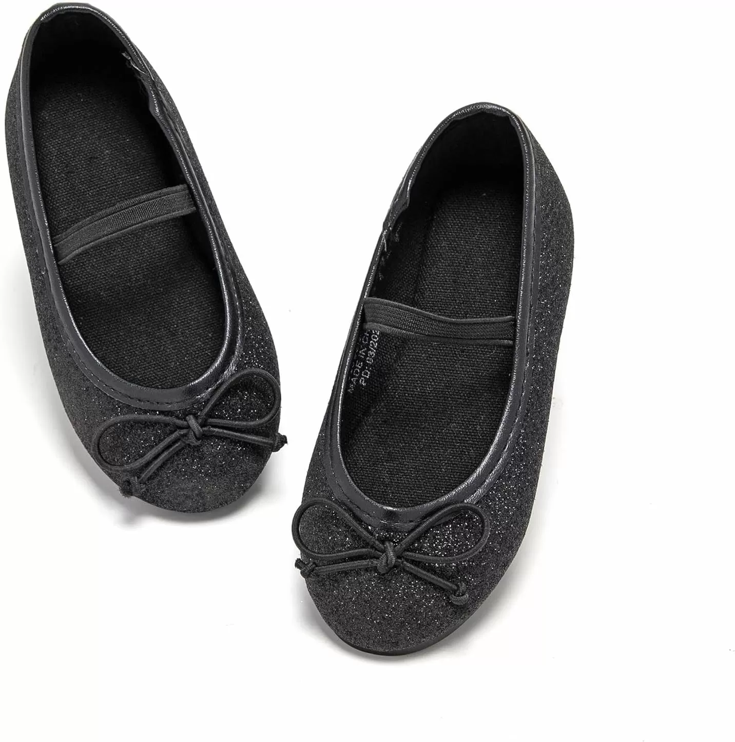 imageFlaryzone ToddlerLittle Girls Ballerina Flat Mary Jane Princess Dress Shoes  Wedding School PartyBlackfh23