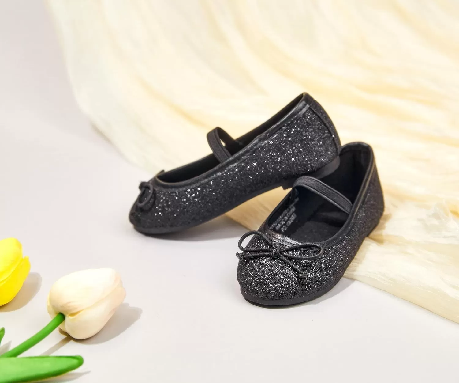 imageFlaryzone ToddlerLittle Girls Ballerina Flat Mary Jane Princess Dress Shoes  Wedding School PartyBlackfh23