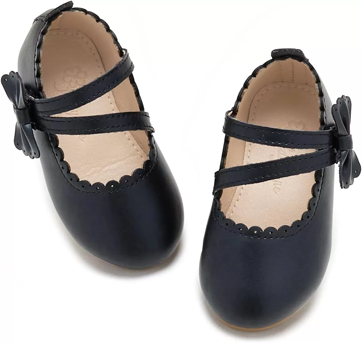 imageFlaryzone ToddlerLittle Girls Ballerina Flat Mary Jane Princess Dress Shoes  Wedding School PartyBlackfr62