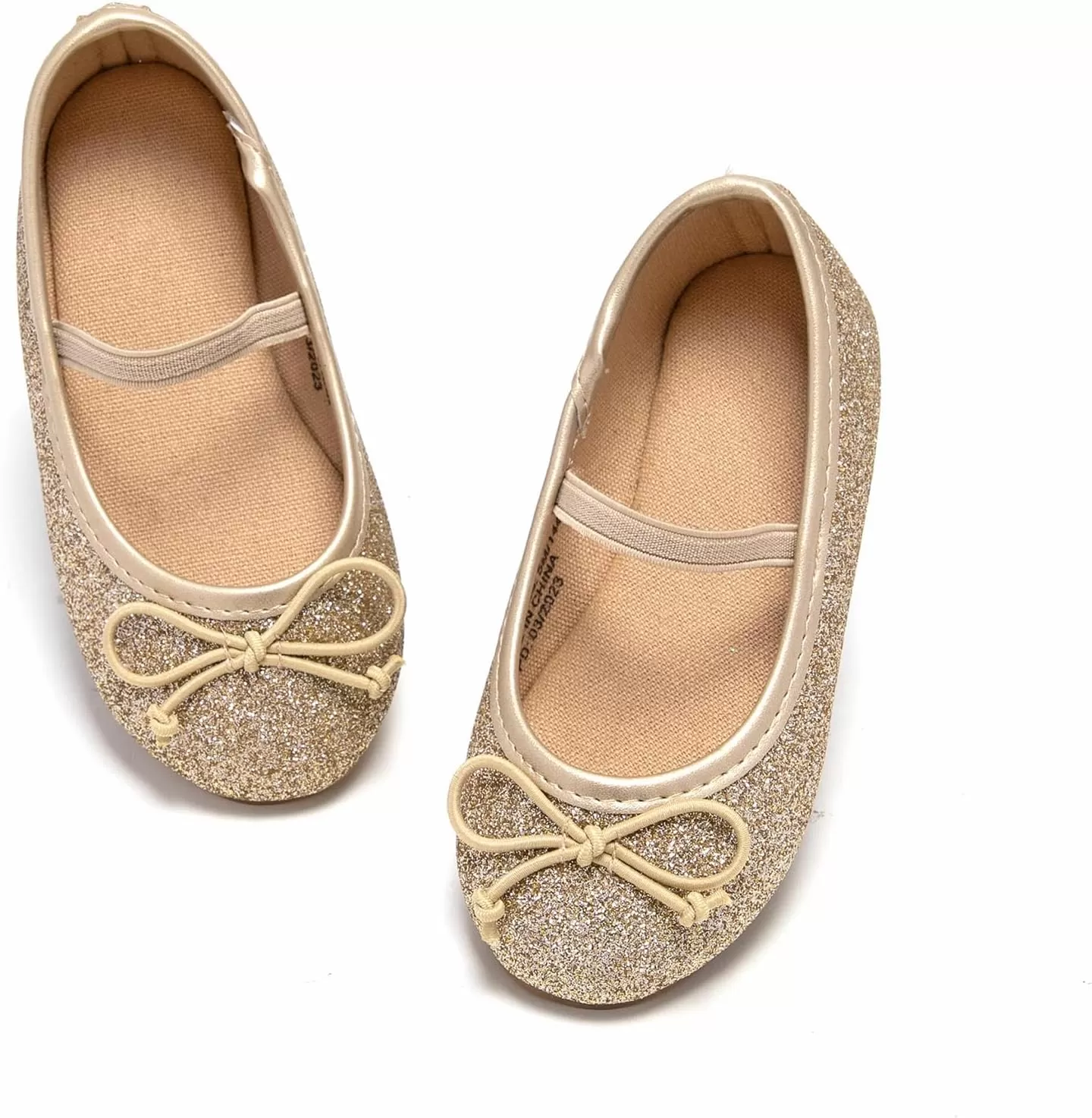 imageFlaryzone ToddlerLittle Girls Ballerina Flat Mary Jane Princess Dress Shoes  Wedding School PartyGoldfh23
