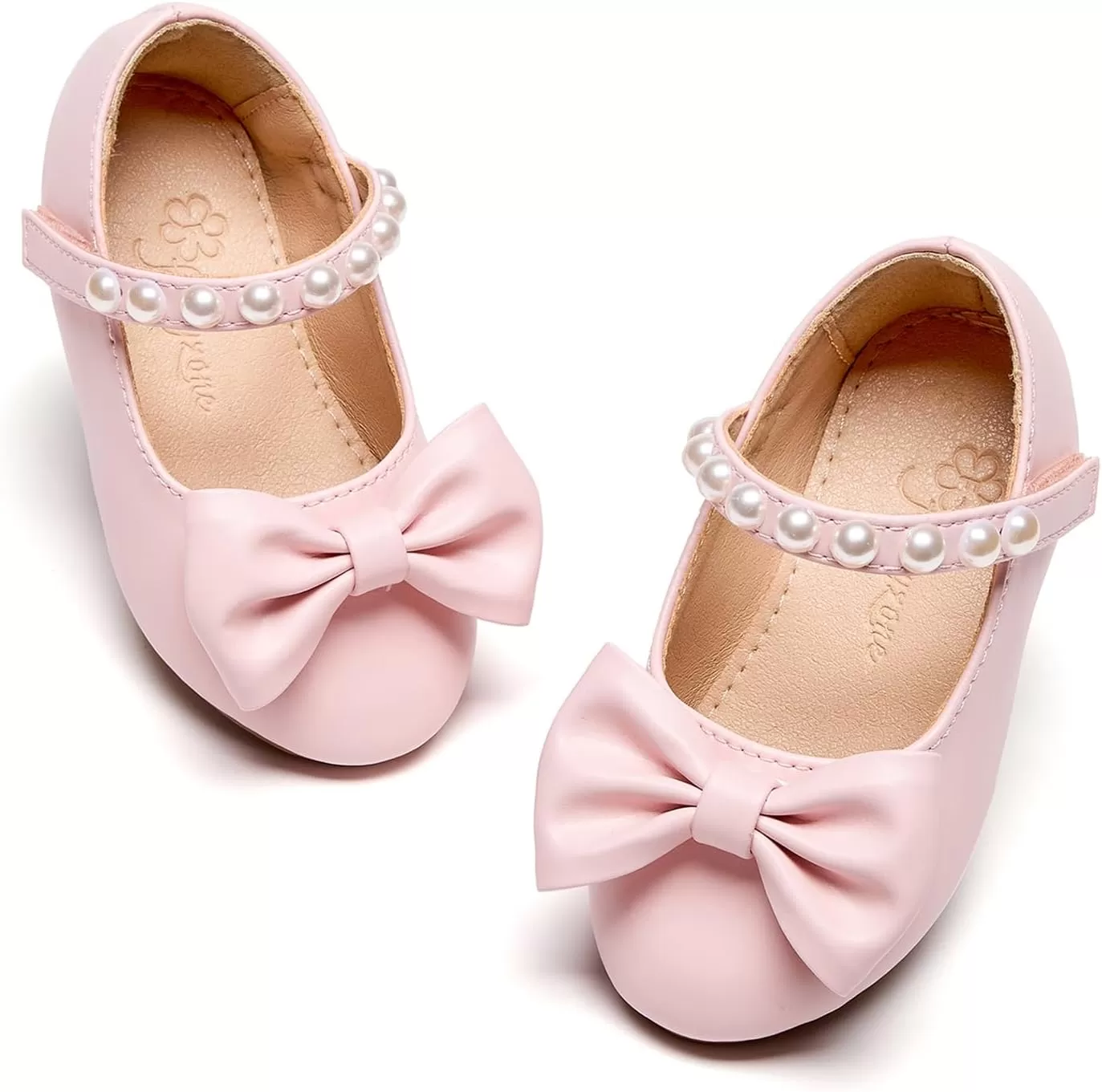 imageFlaryzone ToddlerLittle Girls Ballerina Flat Mary Jane Princess Dress Shoes  Wedding School PartyPinkfm18