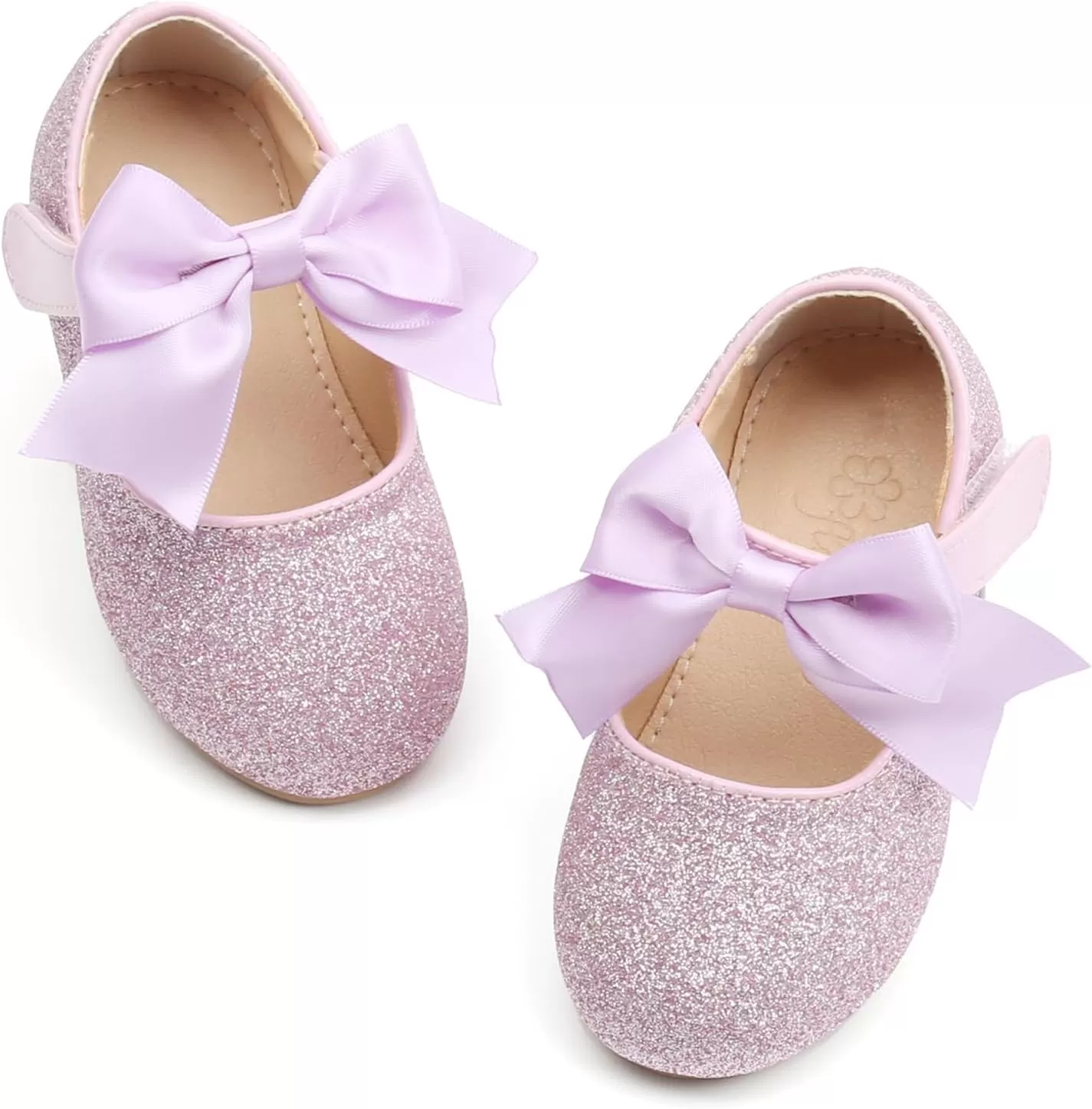 imageFlaryzone ToddlerLittle Girls Ballerina Flat Mary Jane Princess Dress Shoes  Wedding School PartyPurplefm12
