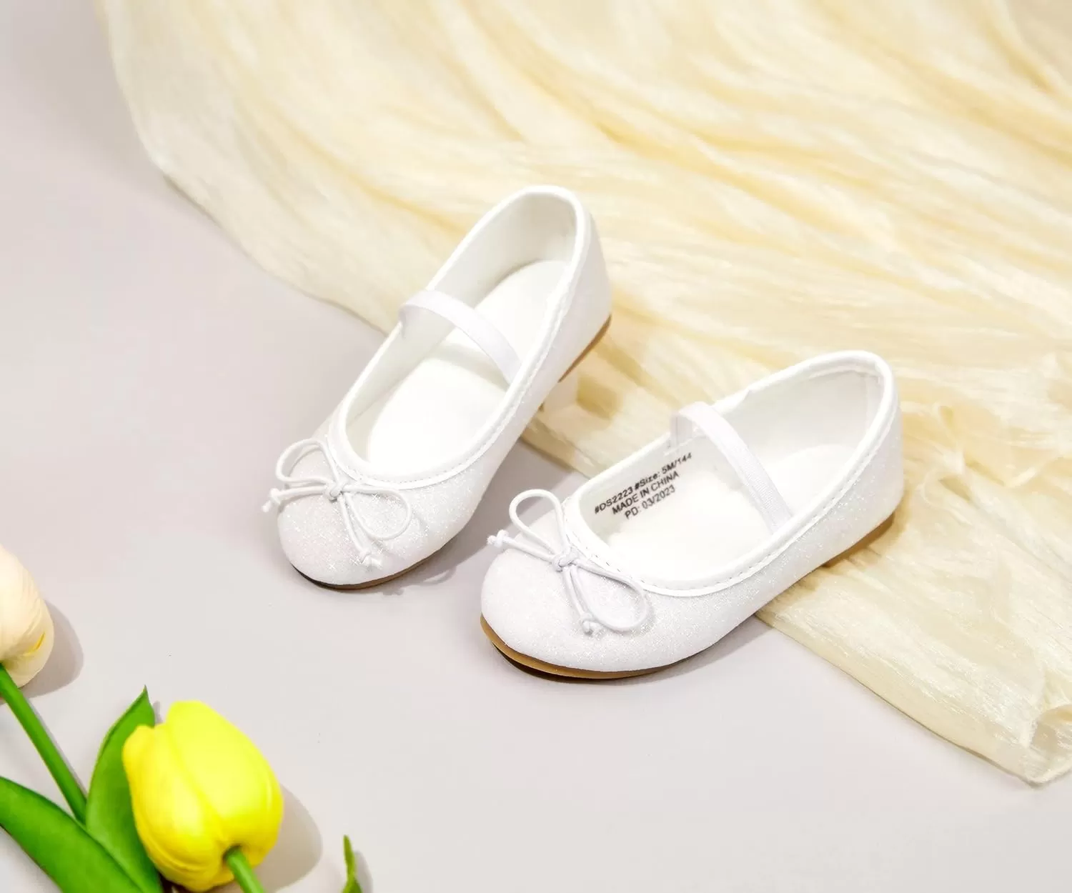 imageFlaryzone ToddlerLittle Girls Ballerina Flat Mary Jane Princess Dress Shoes  Wedding School PartyWhitefh23