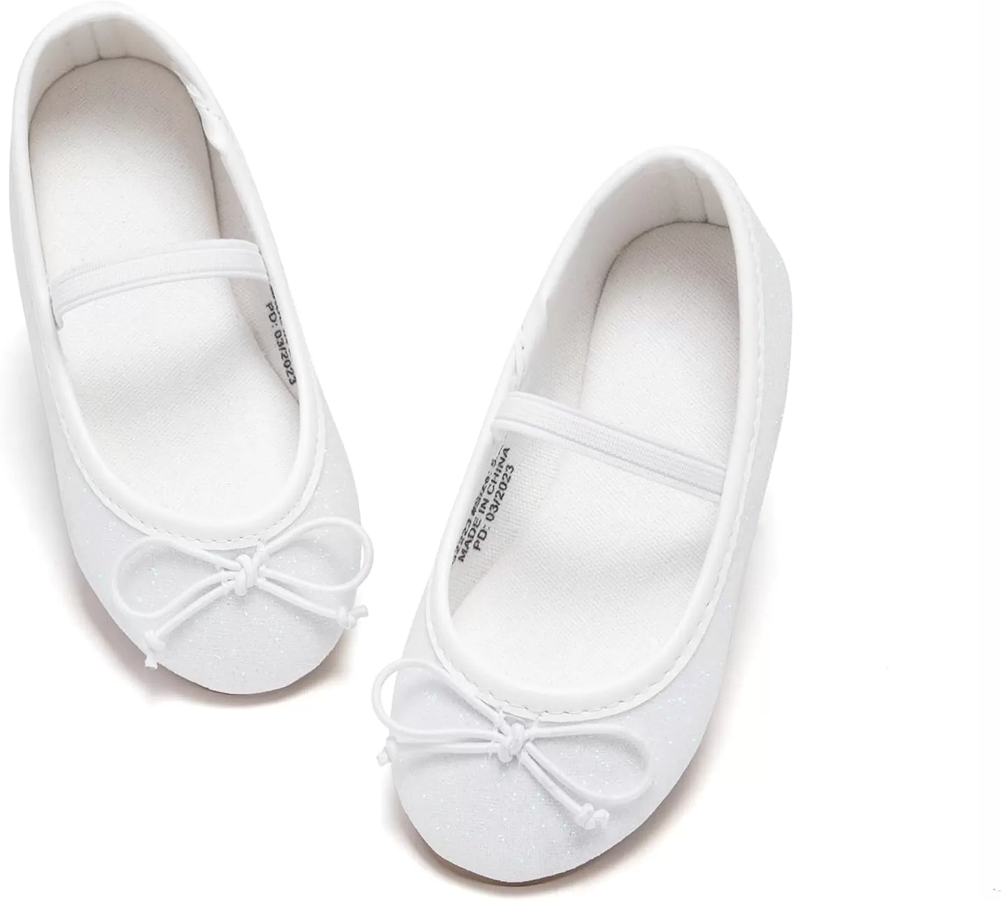 imageFlaryzone ToddlerLittle Girls Ballerina Flat Mary Jane Princess Dress Shoes  Wedding School PartyWhitefh23