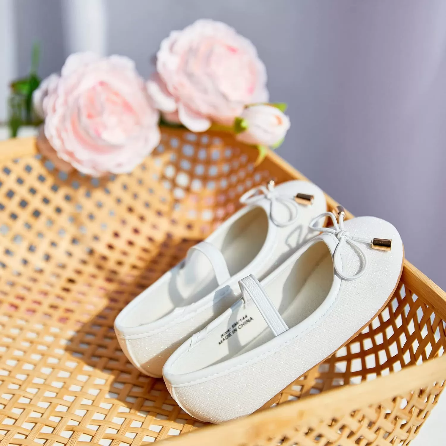 imageFlaryzone ToddlerLittle Girls Ballerina Flat Mary Jane Princess Dress Shoes  Wedding School PartyWhiteflr8816