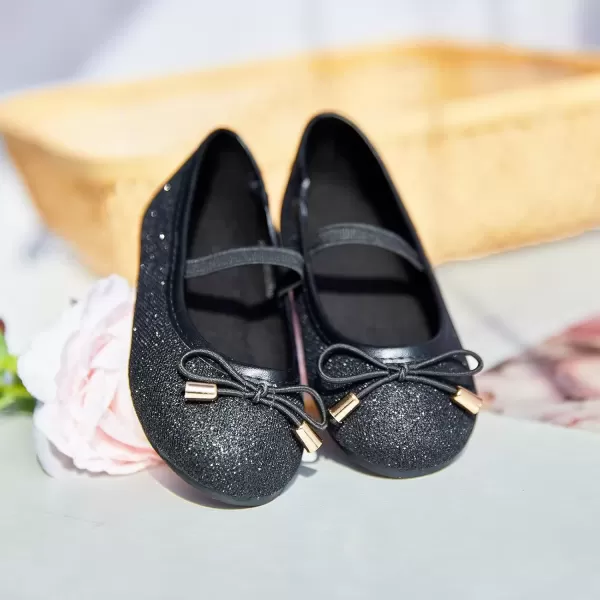imageFlaryzone ToddlerLittle Girls Ballerina Flat Mary Jane Princess Dress Shoes  Wedding School PartyBlackflr8816