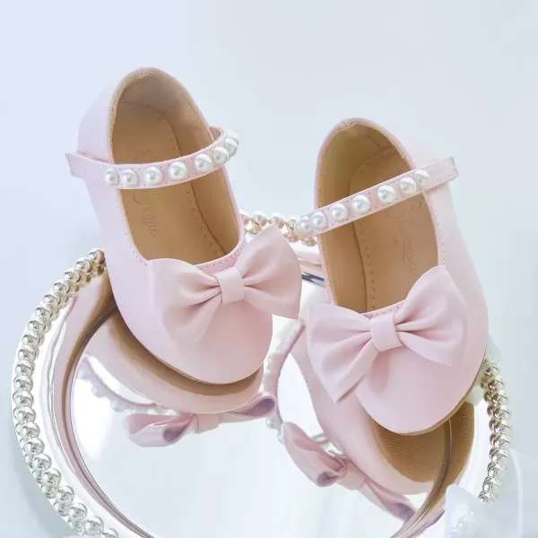 imageFlaryzone ToddlerLittle Girls Ballerina Flat Mary Jane Princess Dress Shoes  Wedding School PartyPinkfm18