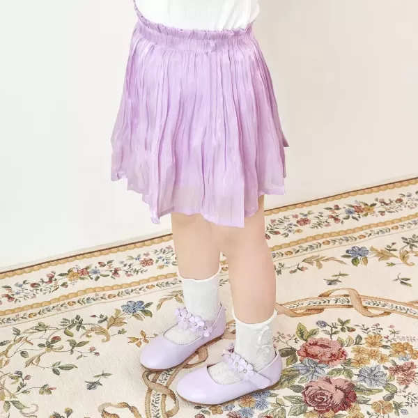 imageFlaryzone ToddlerLittle Girls Ballerina Flat Mary Jane Princess Dress Shoes  Wedding School PartyPurplefm15