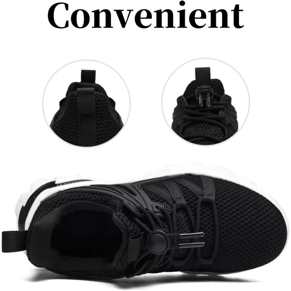 imageBoys Girls Shoes Kids Sneakers Lightweight Breathable Tennis Athletic Running Shoes for ToddlerLittle KidBig KidBlack