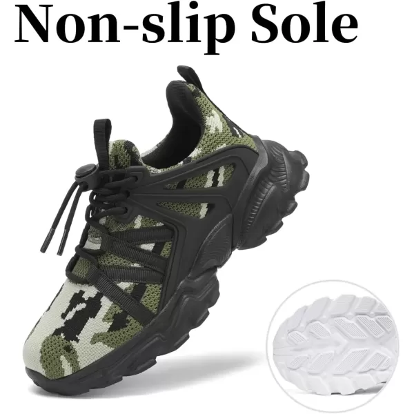 imageBoys Girls Shoes Kids Sneakers Lightweight Breathable Tennis Athletic Running Shoes for ToddlerLittle KidBig KidCamouflage Green