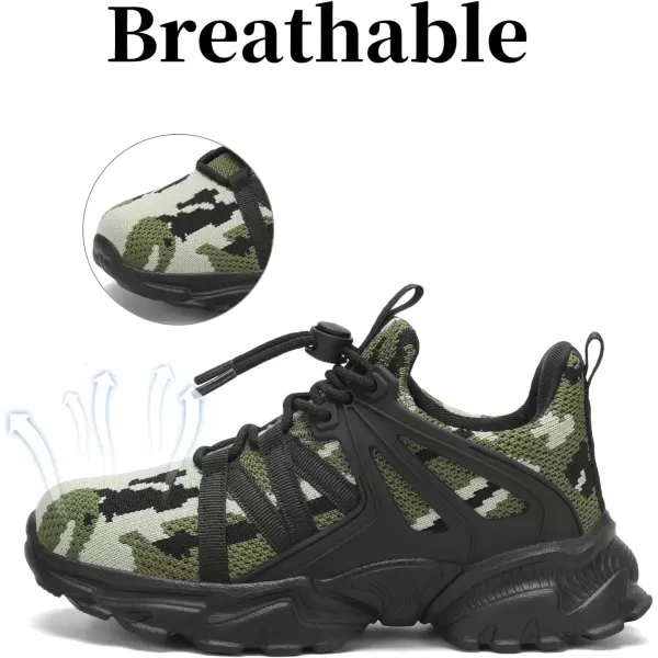 imageBoys Girls Shoes Kids Sneakers Lightweight Breathable Tennis Athletic Running Shoes for ToddlerLittle KidBig KidCamouflage Green