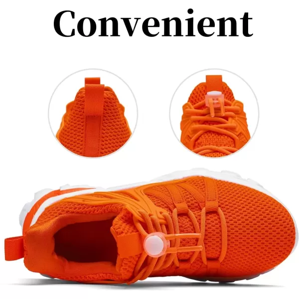imageBoys Girls Shoes Kids Sneakers Lightweight Breathable Tennis Athletic Running Shoes for ToddlerLittle KidBig KidOrange