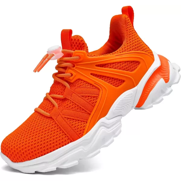 imageBoys Girls Shoes Kids Sneakers Lightweight Breathable Tennis Athletic Running Shoes for ToddlerLittle KidBig KidOrange