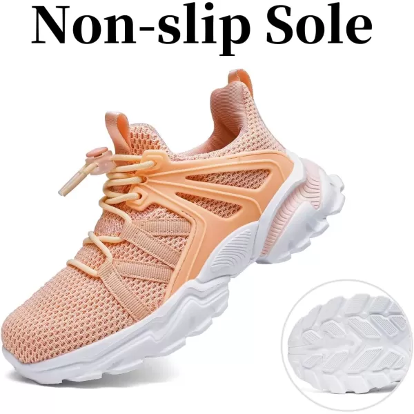 imageBoys Girls Shoes Kids Sneakers Lightweight Breathable Tennis Athletic Running Shoes for ToddlerLittle KidBig KidPink