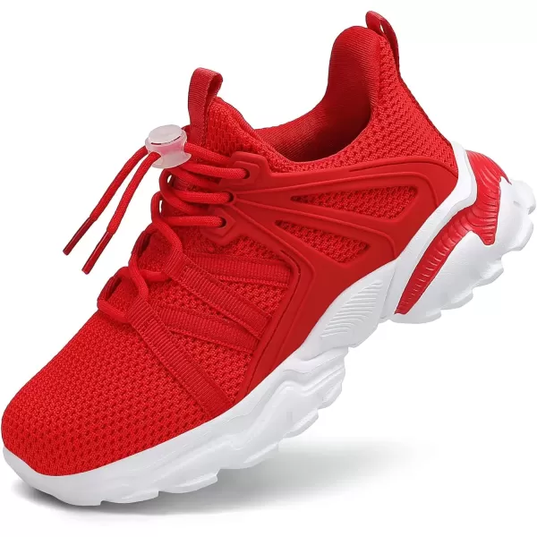 imageBoys Girls Shoes Kids Sneakers Lightweight Breathable Tennis Athletic Running Shoes for ToddlerLittle KidBig KidRed
