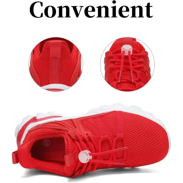imageBoys Girls Shoes Kids Sneakers Lightweight Breathable Tennis Athletic Running Shoes for ToddlerLittle KidBig KidRed