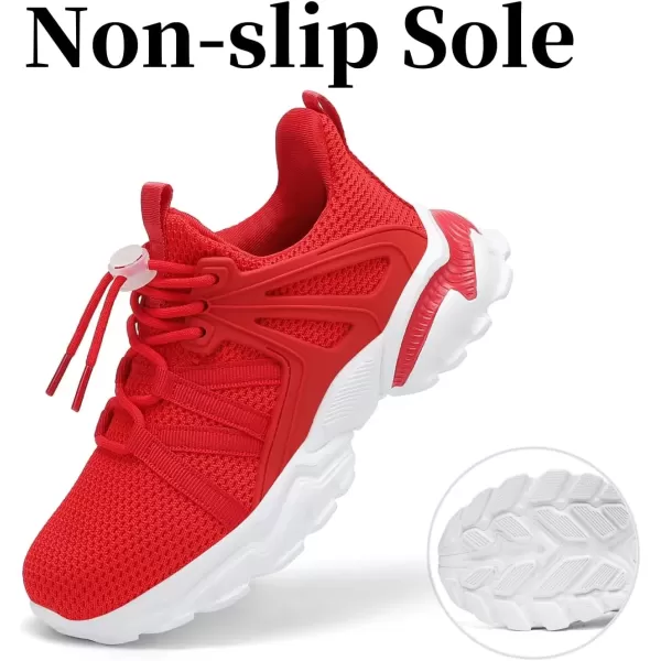 imageBoys Girls Shoes Kids Sneakers Lightweight Breathable Tennis Athletic Running Shoes for ToddlerLittle KidBig KidRed