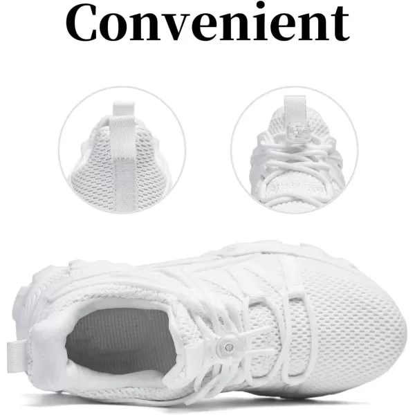 imageBoys Girls Shoes Kids Sneakers Lightweight Breathable Tennis Athletic Running Shoes for ToddlerLittle KidBig KidWhite