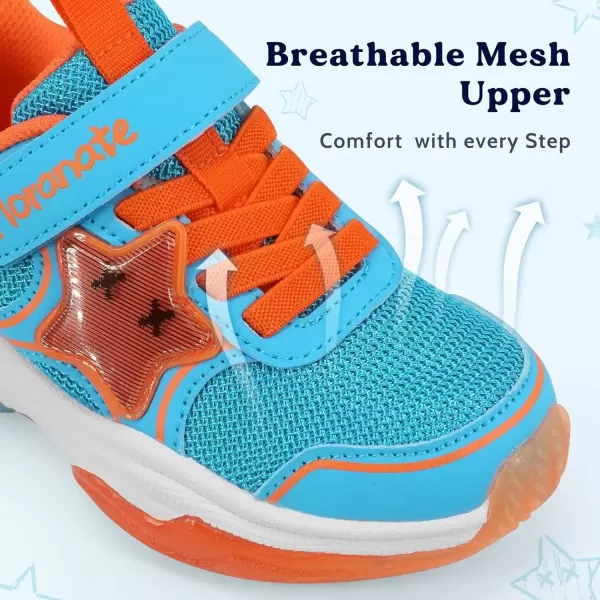 imageKids Tennis Shoes for Girls Boys Light Up Running Shoes Strap Walking Sneakers Fashion Funny LED TwinkleTots Flashing Shoes Toddler 10 to Little Kid 2Aquarius Orange Toddler Shoes