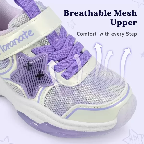 imageKids Tennis Shoes for Girls Boys Light Up Running Shoes Strap Walking Sneakers Fashion Funny LED TwinkleTots Flashing Shoes Toddler 10 to Little Kid 2White Purple Light Up Shoes Toddler