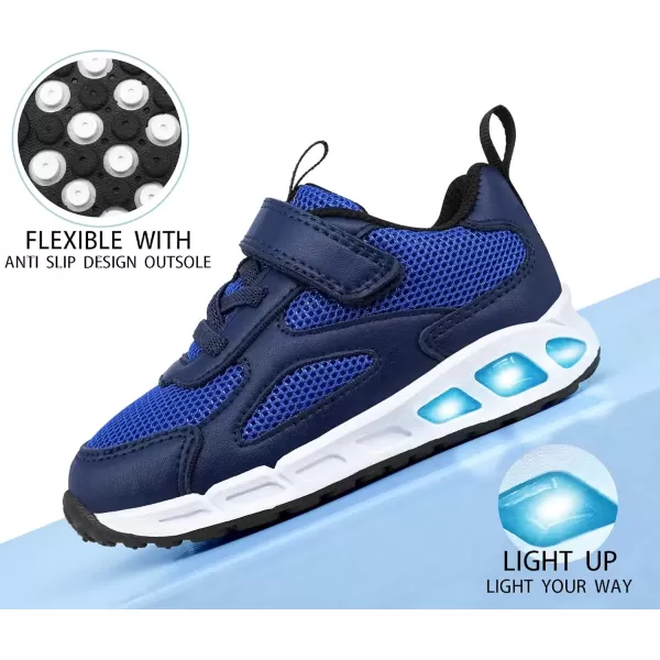 imageLight Up Toddler Boys Girls Shoes LED Flashing Lightweight Tennis Walking Sneakers for Toddler and Little KidBlue Light Up Shoes