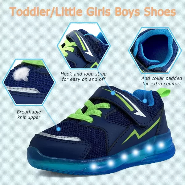 imageLight Up Toddler Boys Girls Shoes LED Flashing Lightweight Tennis Walking Sneakers for Toddler and Little KidBlue Light Up Shoes for Boys