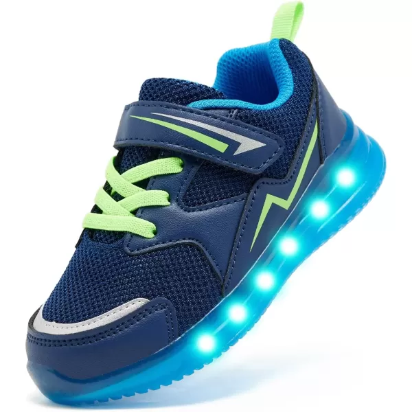 imageLight Up Toddler Boys Girls Shoes LED Flashing Lightweight Tennis Walking Sneakers for Toddler and Little KidBlue Light Up Shoes for Boys