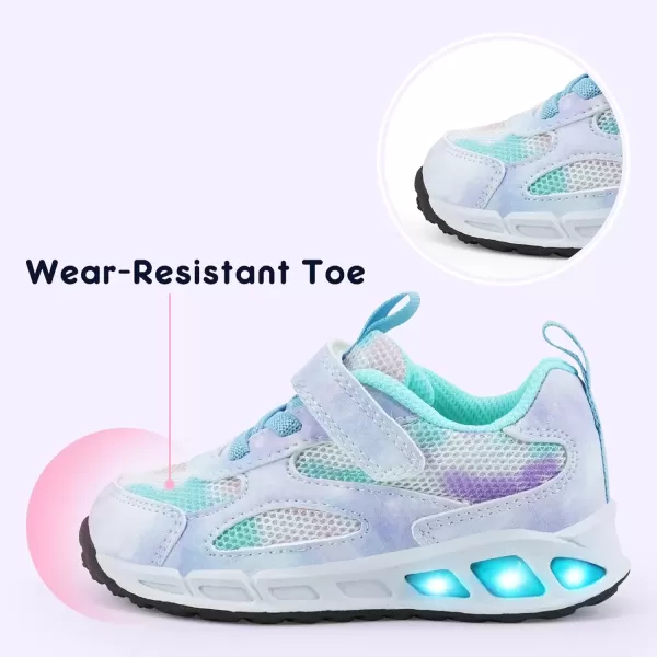 imageLight Up Toddler Boys Girls Shoes LED Flashing Lightweight Tennis Walking Sneakers for Toddler and Little KidBlue Toddler Light Up Shoes