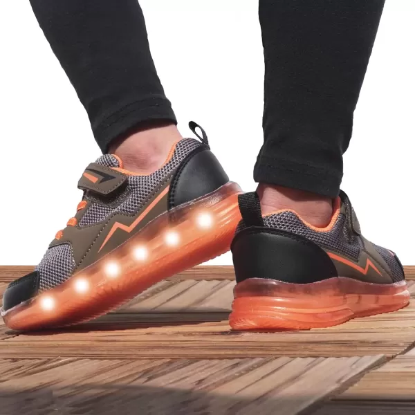 imageLight Up Toddler Boys Girls Shoes LED Flashing Lightweight Tennis Walking Sneakers for Toddler and Little KidBrown Light Up Shoes for Boys