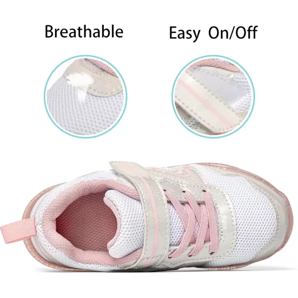 imageLight Up Toddler Boys Girls Shoes LED Flashing Lightweight Tennis Walking Sneakers for Toddler and Little KidGirls White Light Up Shoes