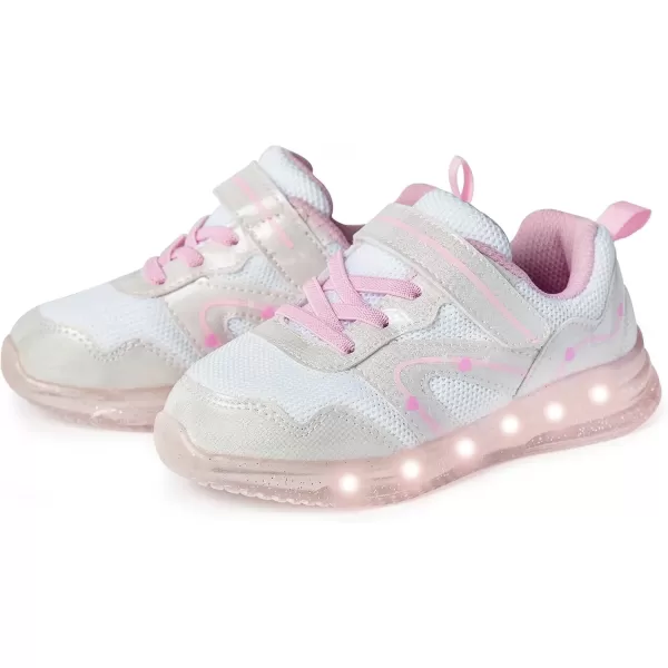 imageLight Up Toddler Boys Girls Shoes LED Flashing Lightweight Tennis Walking Sneakers for Toddler and Little KidGirls White Light Up Shoes