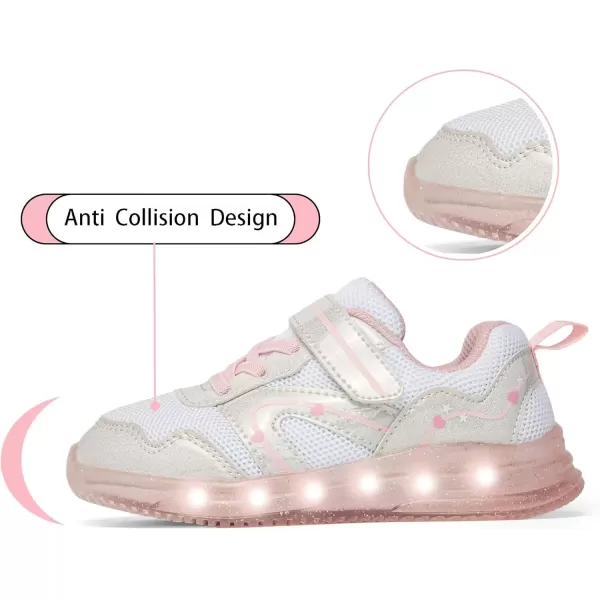 imageLight Up Toddler Boys Girls Shoes LED Flashing Lightweight Tennis Walking Sneakers for Toddler and Little KidGirls White Light Up Shoes