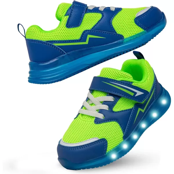 imageLight Up Toddler Boys Girls Shoes LED Flashing Lightweight Tennis Walking Sneakers for Toddler and Little KidGreen Light Up Shoes for Boys