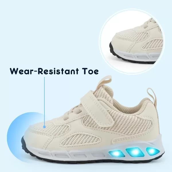 imageLight Up Toddler Boys Girls Shoes LED Flashing Lightweight Tennis Walking Sneakers for Toddler and Little KidOffwhite Kids Light Up Shoes