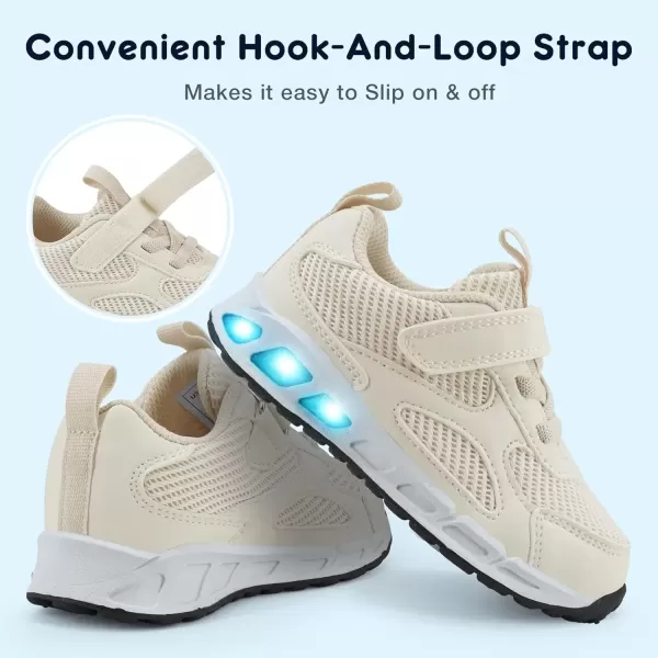 imageLight Up Toddler Boys Girls Shoes LED Flashing Lightweight Tennis Walking Sneakers for Toddler and Little KidOffwhite Kids Light Up Shoes