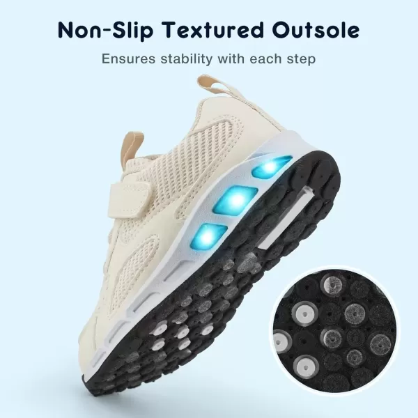 imageLight Up Toddler Boys Girls Shoes LED Flashing Lightweight Tennis Walking Sneakers for Toddler and Little KidOffwhite Kids Light Up Shoes