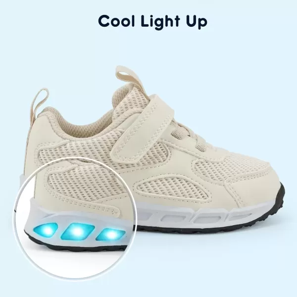imageLight Up Toddler Boys Girls Shoes LED Flashing Lightweight Tennis Walking Sneakers for Toddler and Little KidOffwhite Kids Light Up Shoes