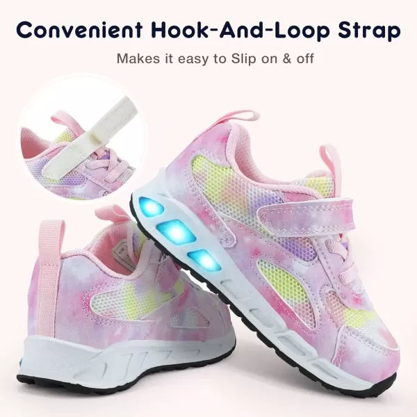 imageLight Up Toddler Boys Girls Shoes LED Flashing Lightweight Tennis Walking Sneakers for Toddler and Little KidPink Light Up Shoes