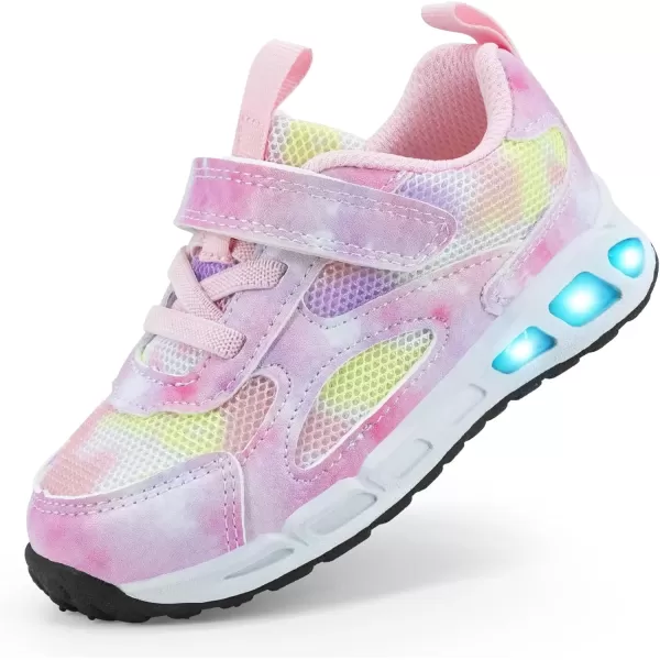 imageLight Up Toddler Boys Girls Shoes LED Flashing Lightweight Tennis Walking Sneakers for Toddler and Little KidPink Light Up Shoes