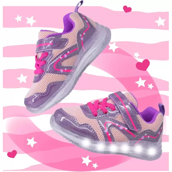 imageLight Up Toddler Boys Girls Shoes LED Flashing Lightweight Tennis Walking Sneakers for Toddler and Little KidPink Light Up Shoes for Girls