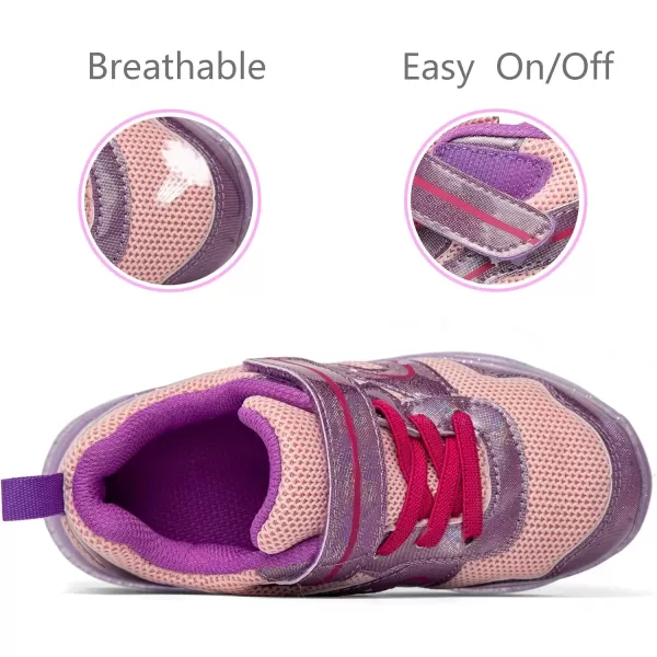 imageLight Up Toddler Boys Girls Shoes LED Flashing Lightweight Tennis Walking Sneakers for Toddler and Little KidPink Light Up Shoes for Girls